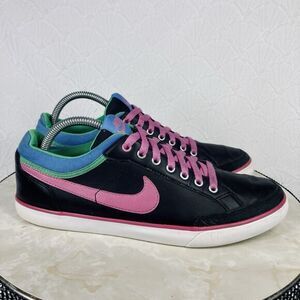 Nike Capri III Sneakers Women Size 10 Black Pink Leather‎ Casual Skate Y2K Shoes